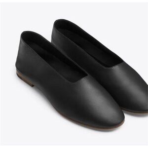 VINCE 'Maxwell' Leather Ballet Flats, Size 9 M, Black